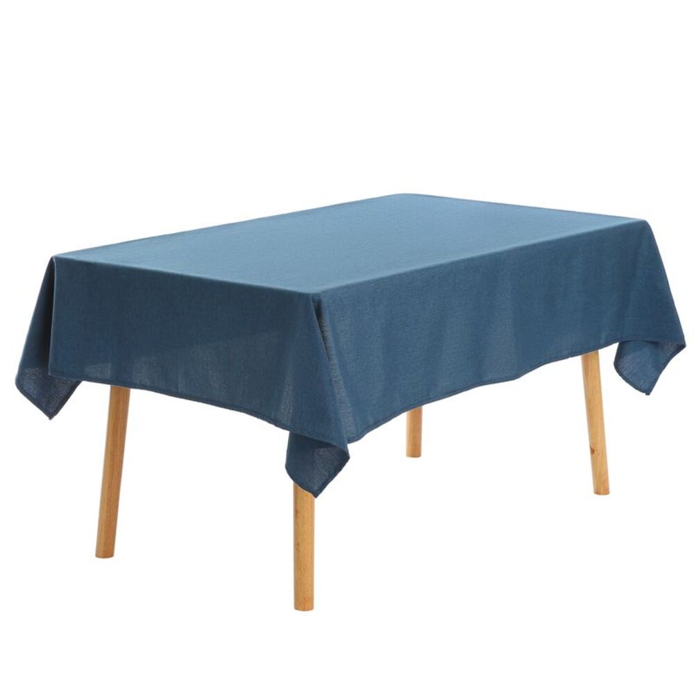 1pc Rectangle Tablecloth Cotton Linen Waterproof Table Cover 55x87inch Blue